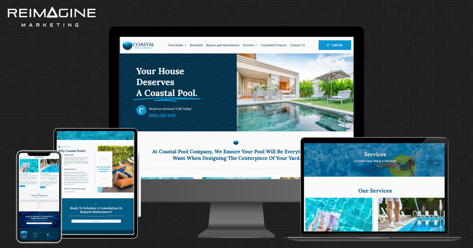 website development - coastal pool houma louisiana